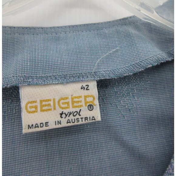 VINTAGE Geiger Top 12 Jacquard Floral Blouse Button Up Austria 42 * - Picture 11 of 13